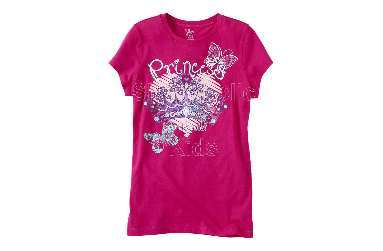 Children's Place Princess Crown Graphic Tee - Crisp Pink - Shopaholic for Kids
