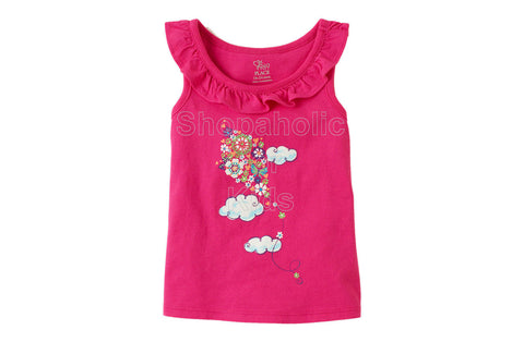 Children's Place Ruffle Graphic Top - Pink Fizz