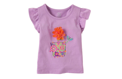 Children's Place Ruffle Sleeve Top - Lilac Mist