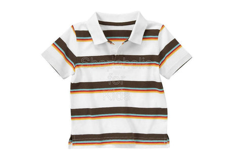 Crazy8 Stripe Polo Shirt Brown Stripe