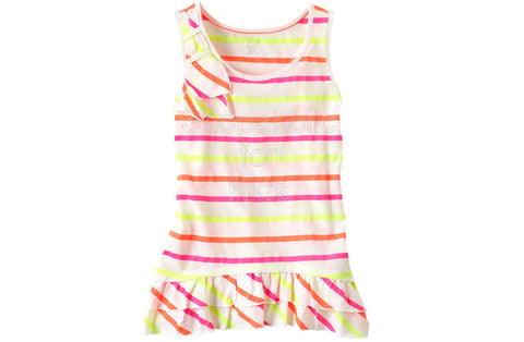 Children's Place Striped Ruffle White