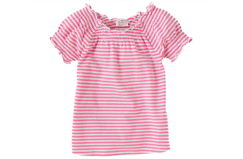 Children's Place Striped Smocked Top  Color: Tearose