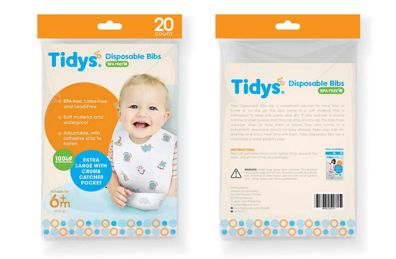 Tidys Disposable Bibs - Pack of 20 - Shopaholic for Kids