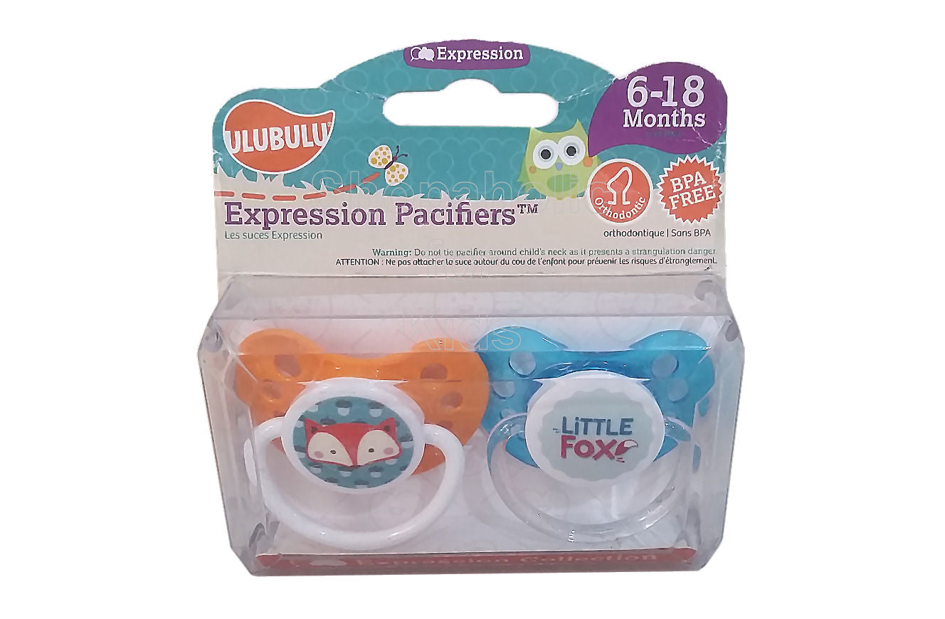 Ulubulu Expression Pacifier Set, Little Fox, 6-18 Months